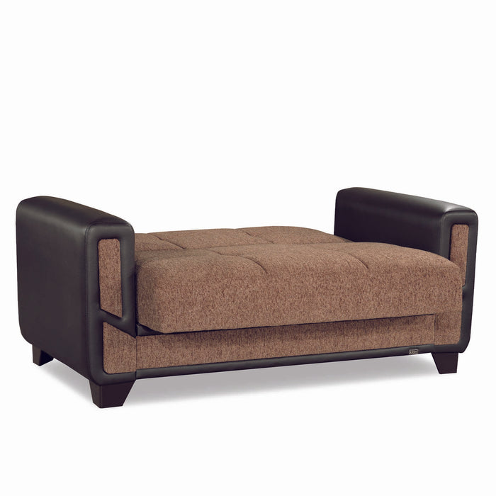 Ottomanson Mondo Modern Collection Upholstered Convertible Loveseat with Storage