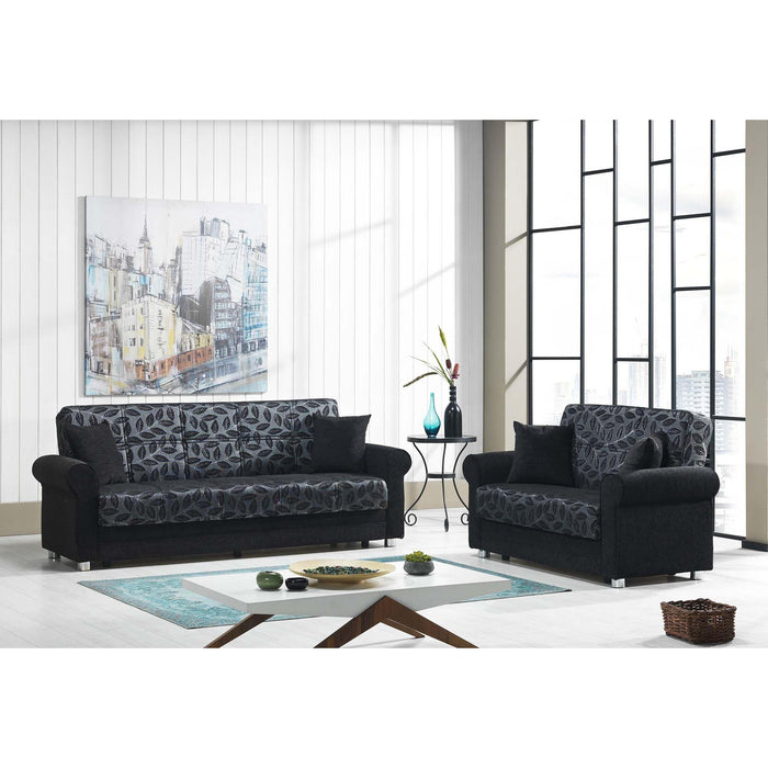 Ottomanson Rio Grande Collection Upholstered Convertible Loveseat with Storage