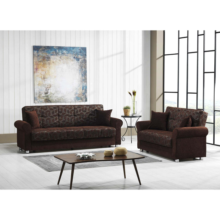 Ottomanson Rio Grande Collection Upholstered Convertible Loveseat with Storage