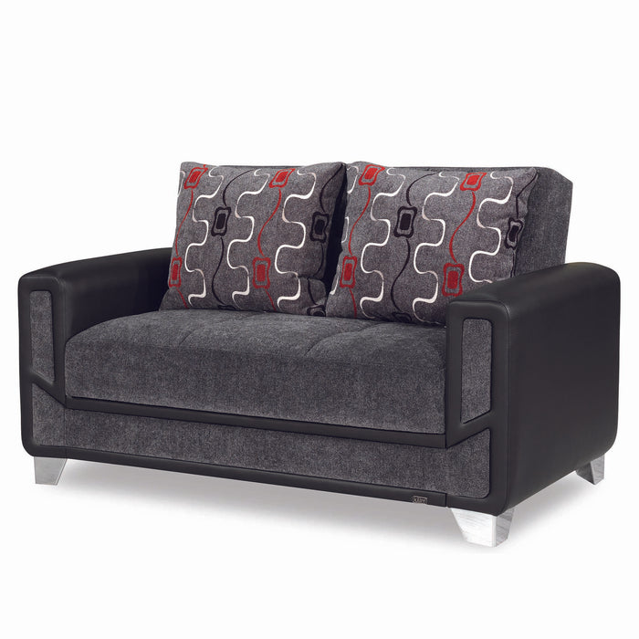 Ottomanson Mondo Modern Collection Upholstered Convertible Loveseat with Storage