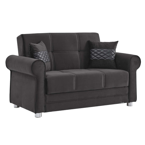 Ottomanson Sara Collection Upholstered Convertible Loveseat with Storage image