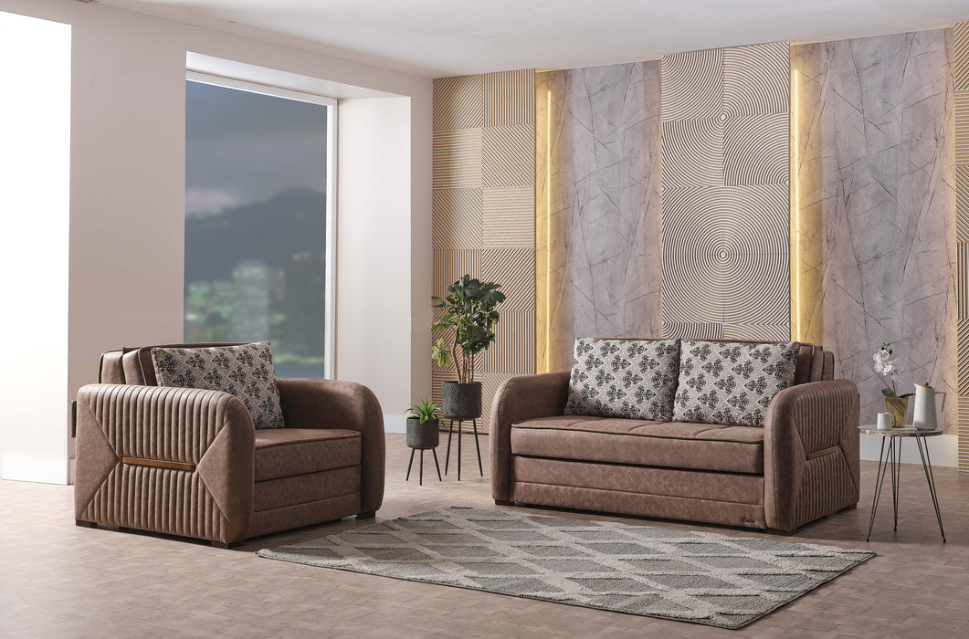 Ottomanson Speedy Collection Upholstered Convertible Armchair with Storage