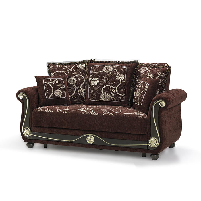 Ottomanson Americana Collection Upholstered Convertible Loveseat with Storage