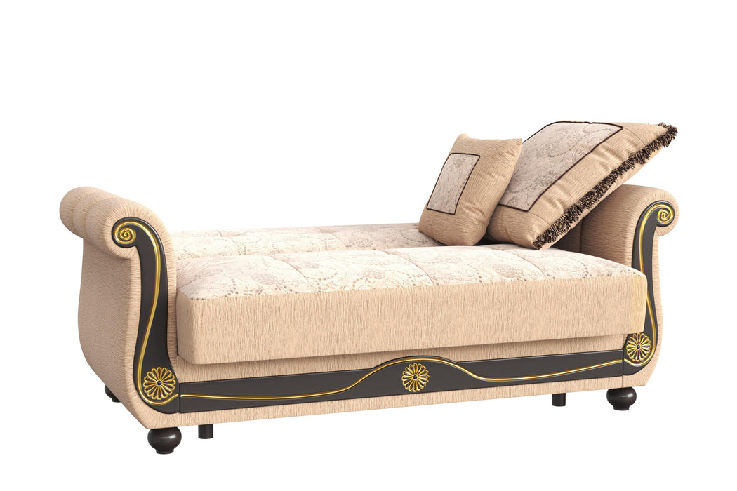 Ottomanson Americana Collection Upholstered Convertible Loveseat with Storage