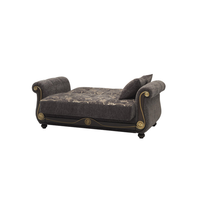 Ottomanson Americana Collection Upholstered Convertible Loveseat with Storage