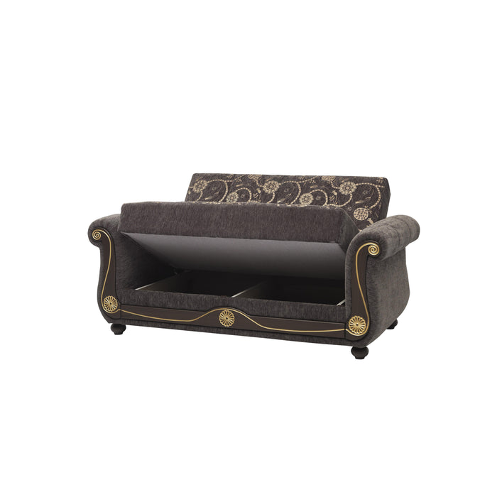Ottomanson Americana Collection Upholstered Convertible Loveseat with Storage