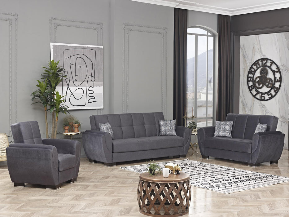 Ottomanson Armada Air Collection Upholstered Convertible Loveseat with Storage