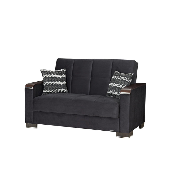 Ottomanson Armada X Collection Upholstered Convertible Wood Trimmed Loveseat with Storage - Home And Beyond