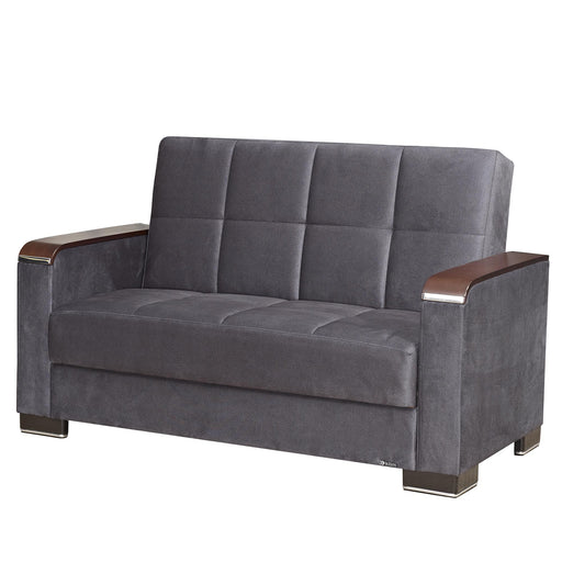 Ottomanson Armada X Collection Upholstered Convertible Wood Trimmed Loveseat with Storage image