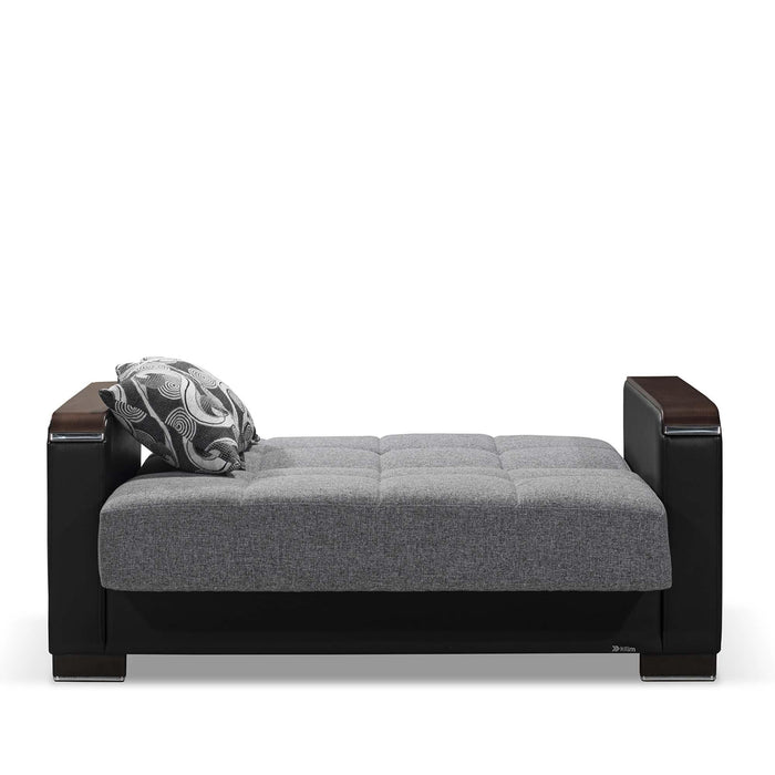 Ottomanson Armada X Collection Upholstered Convertible Wood Trimmed Loveseat with Storage - Home And Beyond