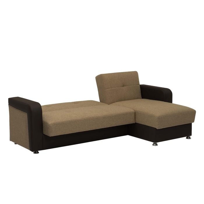 Ottomanson Harmony Collection Upholstered Convertible Chaise Lounge with Storage