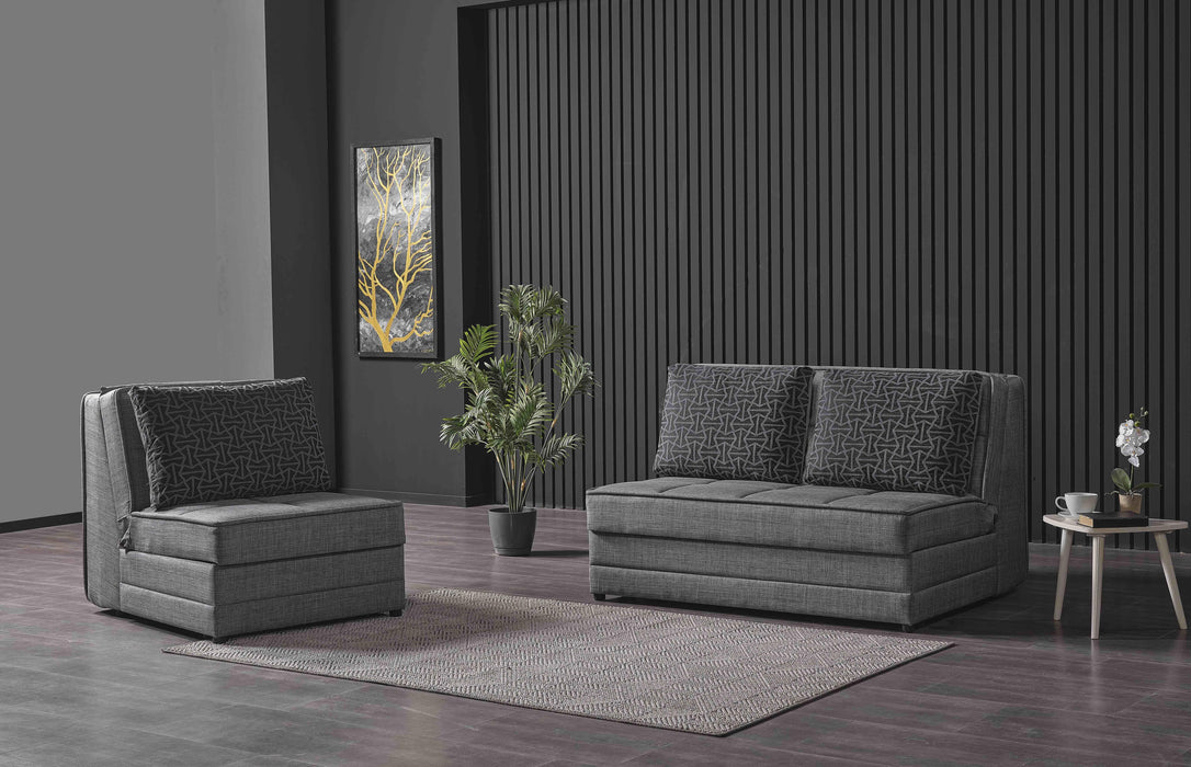 Ottomanson Studio Collection Upholstered Convertible Loveseat with Storage - Home And Beyond