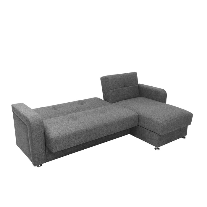 Ottomanson Harmony Collection Upholstered Convertible Chaise Lounge with Storage