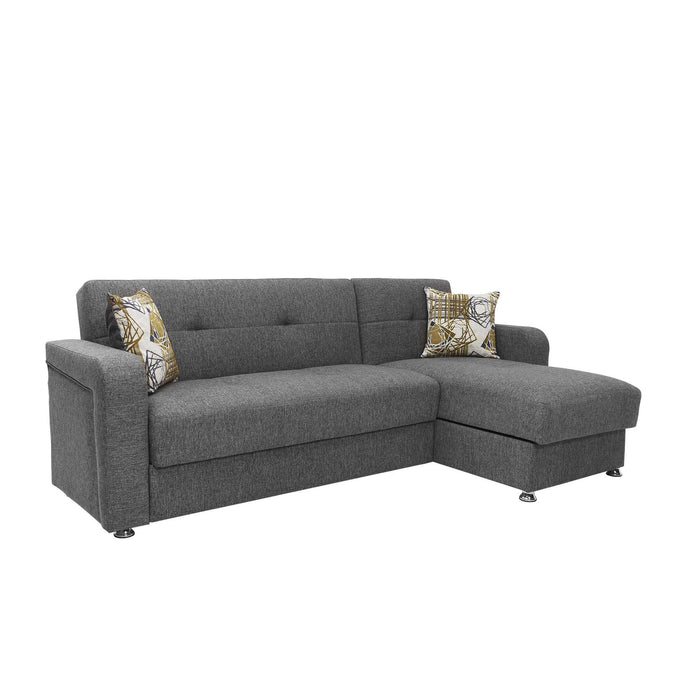 Ottomanson Harmony Collection Upholstered Convertible Chaise Lounge with Storage