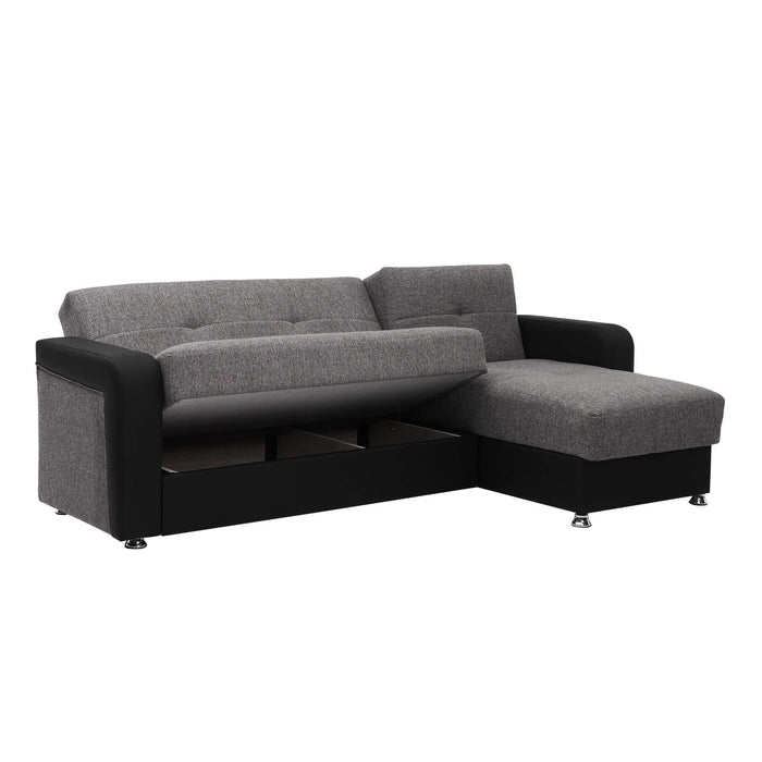 Ottomanson Harmony Collection Upholstered Convertible Chaise Lounge with Storage