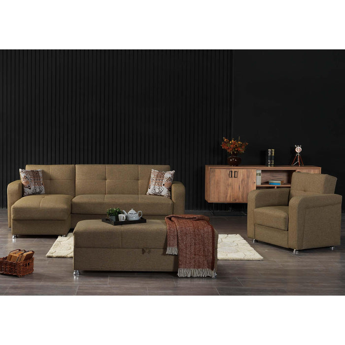 Ottomanson Harmony Collection Upholstered Convertible Ottoman with Storage