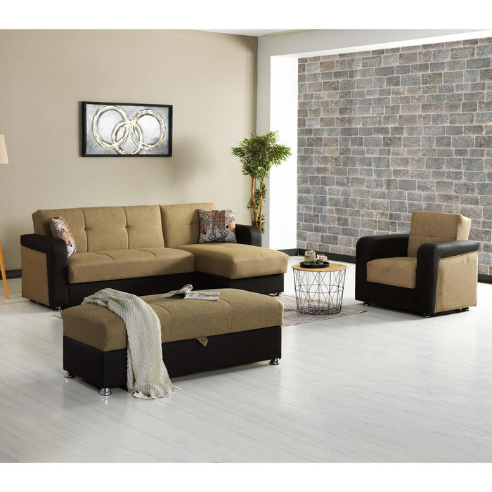 Ottomanson Harmony Collection Upholstered Convertible Ottoman with Storage