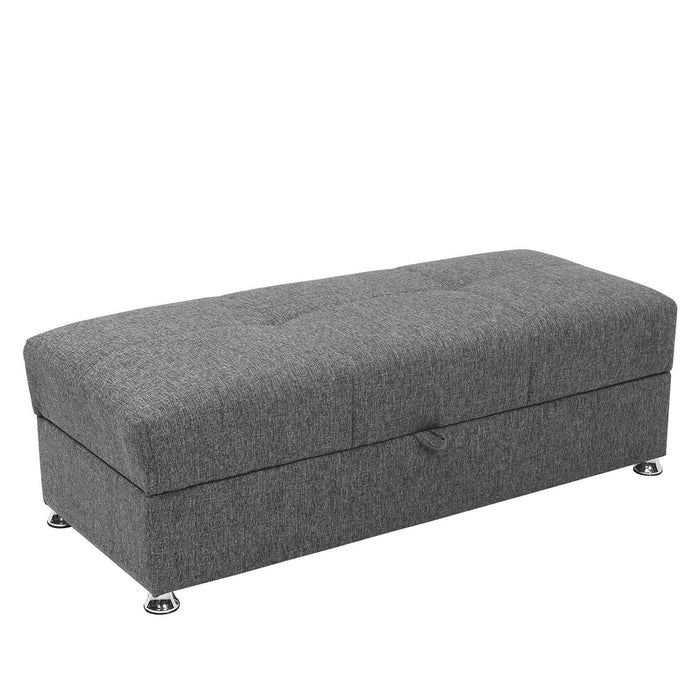 Ottomanson Harmony Collection Upholstered Convertible Ottoman with Storage