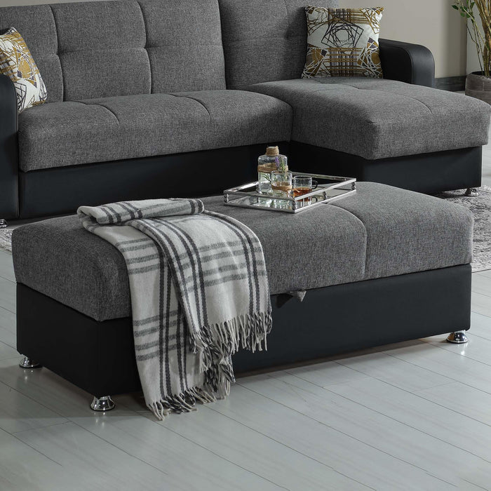 Ottomanson Harmony Collection Upholstered Convertible Ottoman with Storage