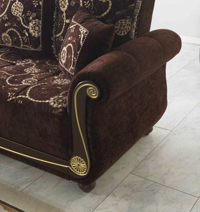 Ottomanson Americana Collection Upholstered Convertible Sectional with Storage - Home And Beyond