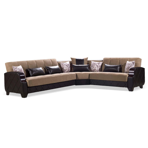 Ottomanson Molina Collection Upholstered Convertible Sectional with Storag image