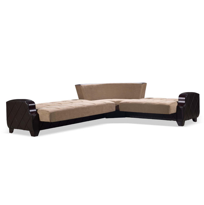 Ottomanson Molina Collection Upholstered Convertible Sectional with Storag