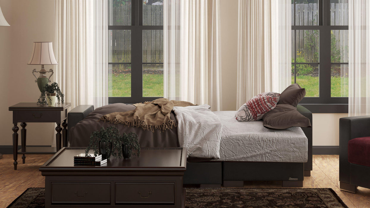 Ottomanson Armada Collection Upholstered Convertible Chaise Lounge with Storage