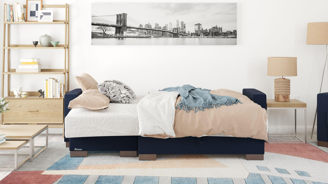 Ottomanson Armada Collection Upholstered Convertible Chaise Lounge with Storage