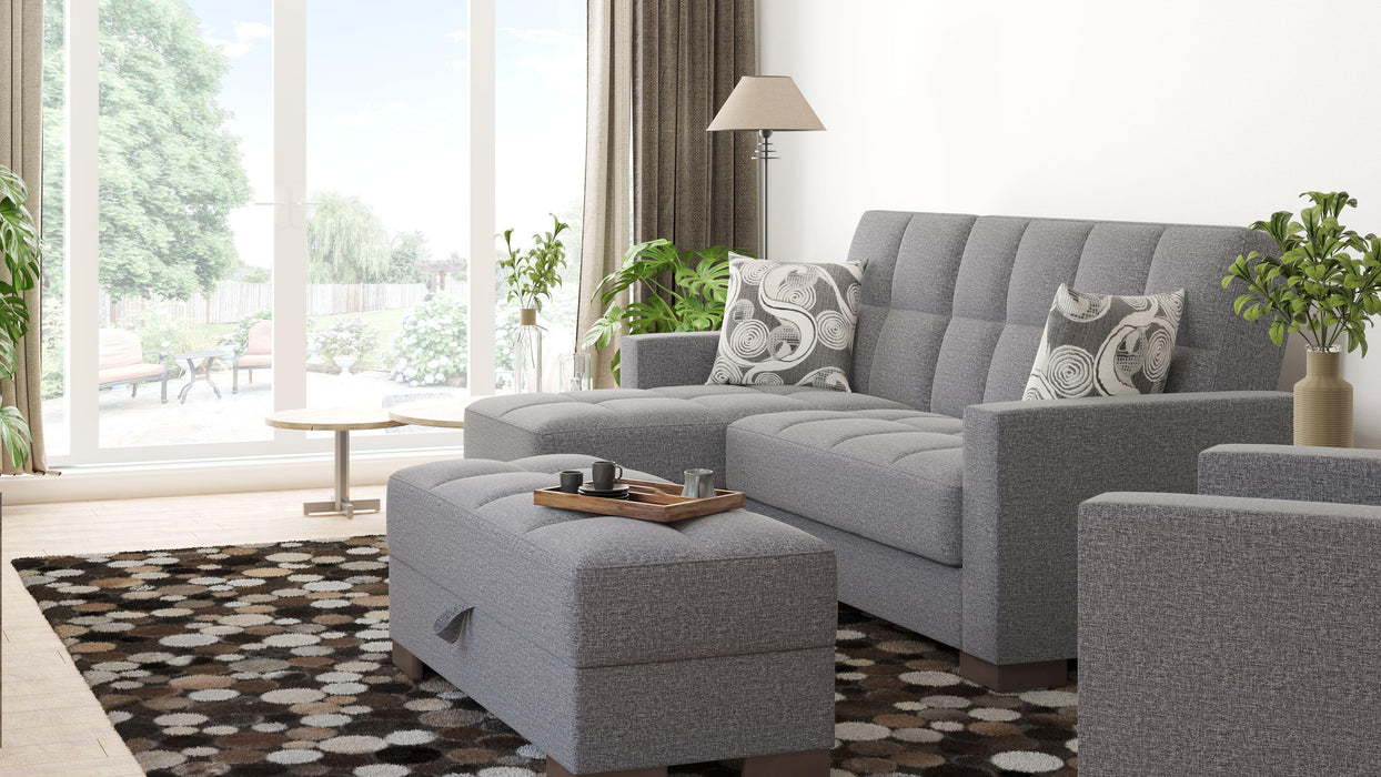 Ottomanson Armada Collection Upholstered Convertible Chaise Lounge with Storage