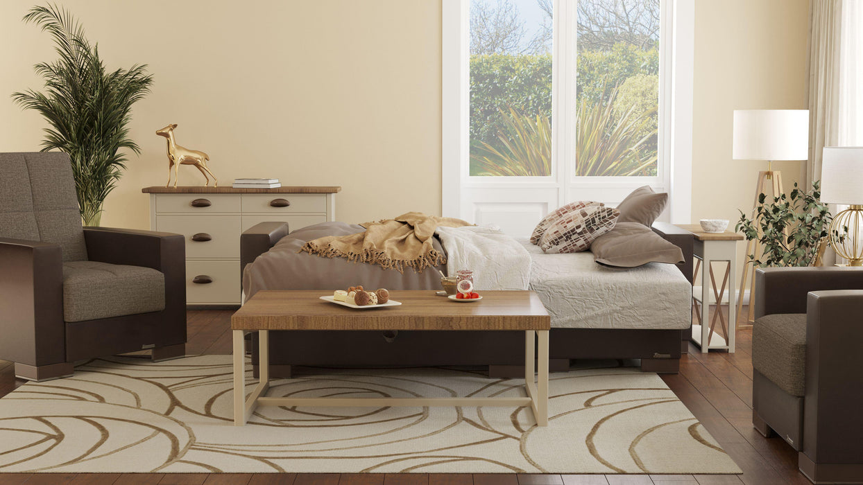 Ottomanson Armada Collection Upholstered Convertible Chaise Lounge with Storage