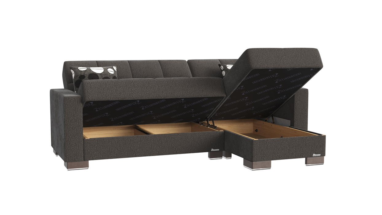 Ottomanson Armada Collection Upholstered Convertible Chaise Lounge with Storage