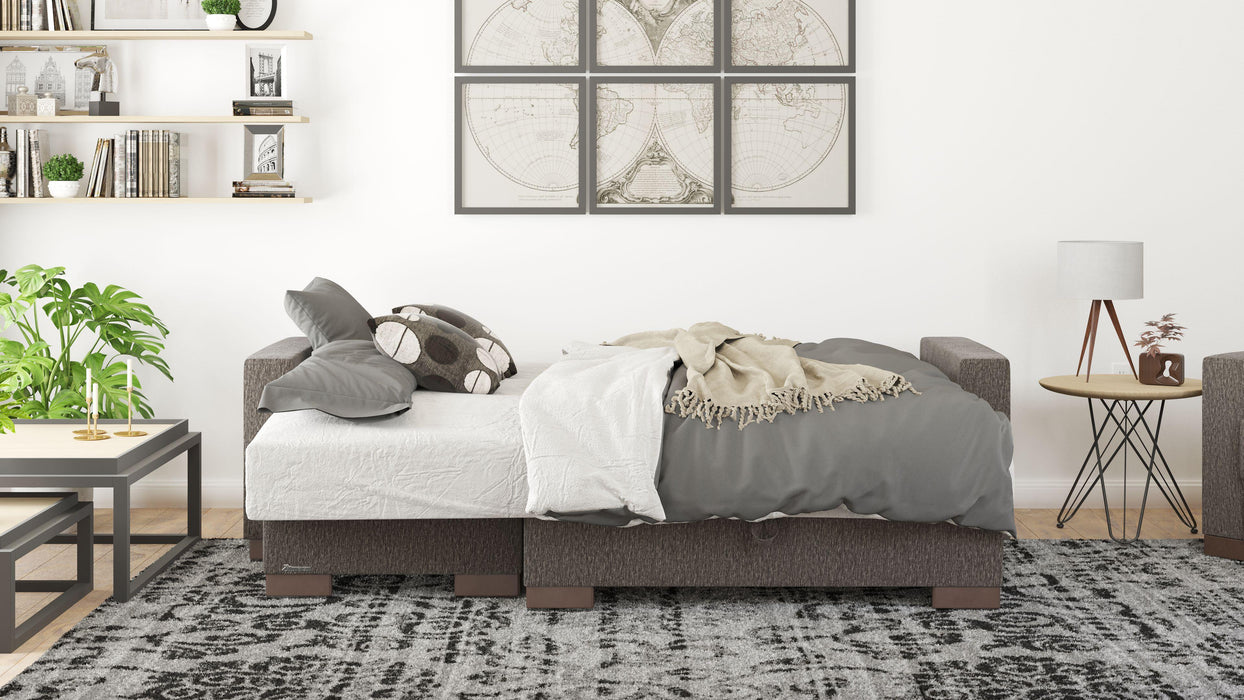 Ottomanson Armada Collection Upholstered Convertible Chaise Lounge with Storage