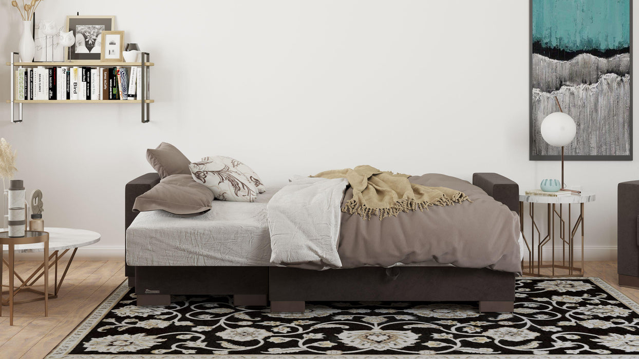 Ottomanson Armada Collection Upholstered Convertible Chaise Lounge with Storage