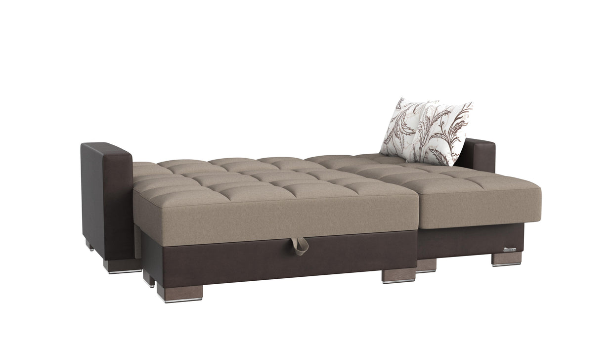 Ottomanson Armada Collection Upholstered Convertible Chaise Lounge with Storage