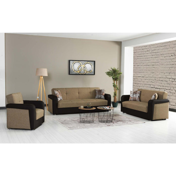 Ottomanson Harmony Collection Upholstered Convertible Sofabed with Storage