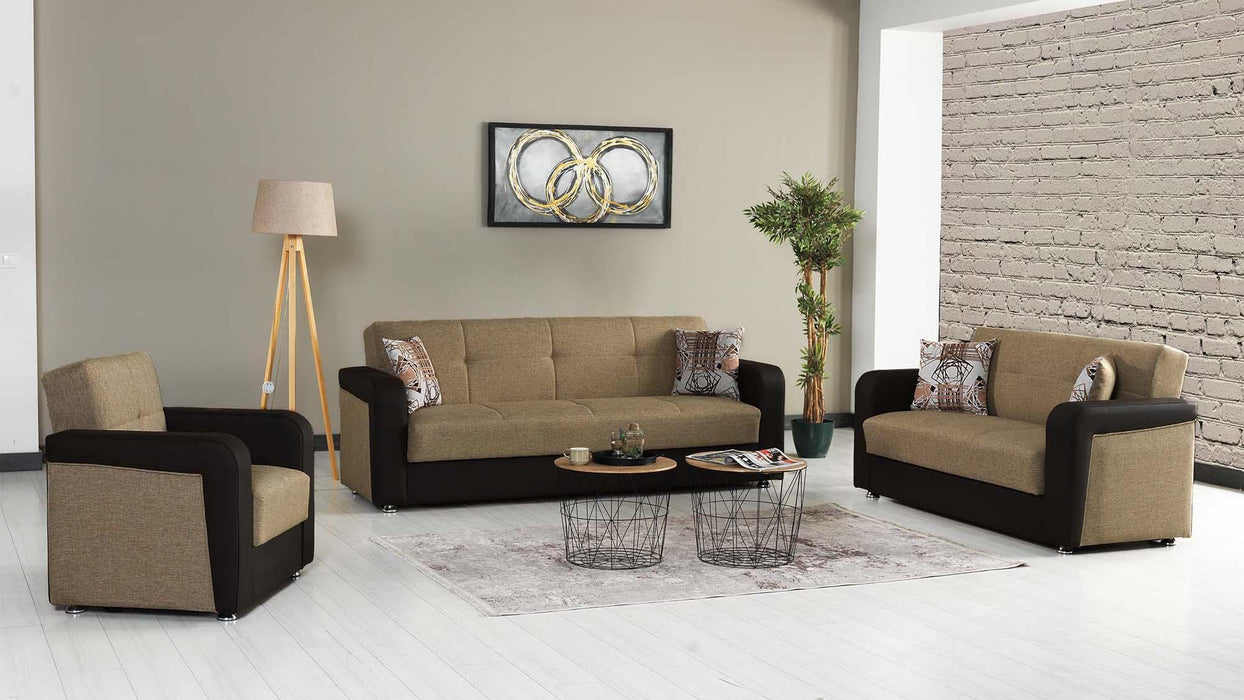 Ottomanson Harmony Collection Upholstered Convertible Sofabed with Storage