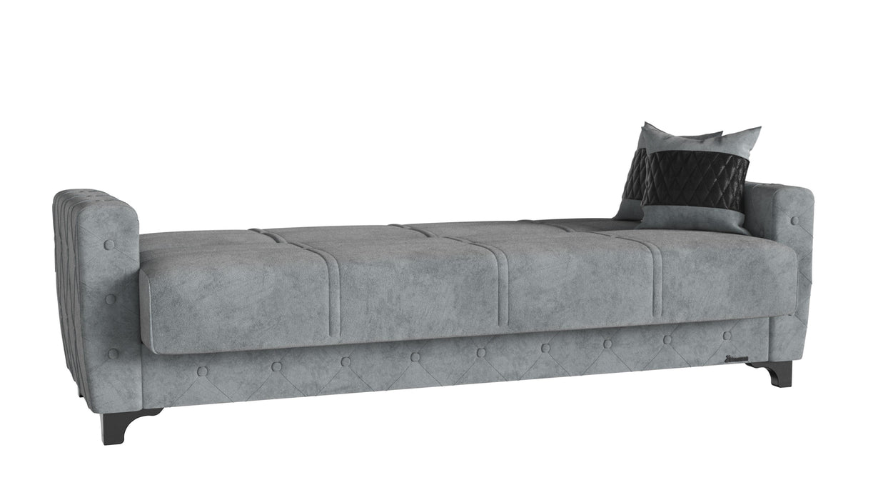 Ottomanson Sultan Collection Upholstered Convertible Sofabed with Storage, Grey