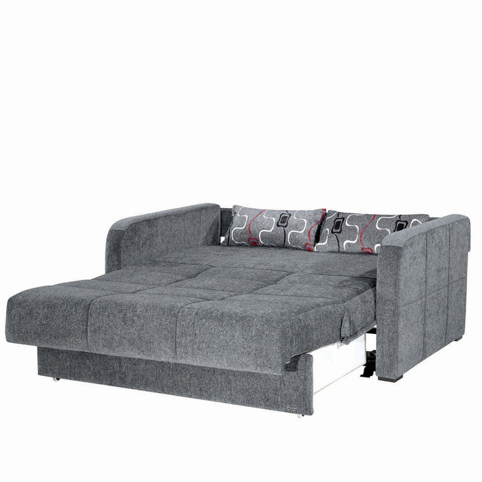Ottomanson Ferra Fashion Collection Upholstered Convertible Loveseat with Storage