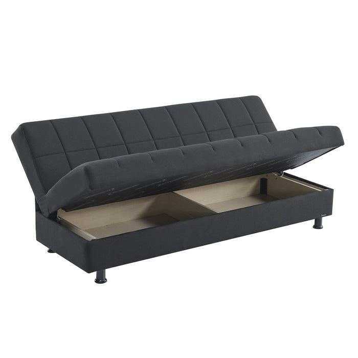 Ottomanson Sasta Collection Convertible Sofabed with Storage, Living Room Furniture, Bedroom Couch For Small Rooms, Studio Apartment Essentials, Black - Home And Beyond