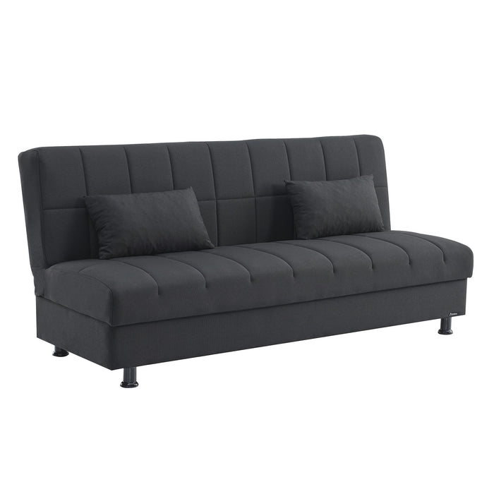 Ottomanson Sasta Collection Convertible Sofabed with Storage, Living Room Furniture, Bedroom Couch For Small Rooms, Studio Apartment Essentials, Black - Home And Beyond