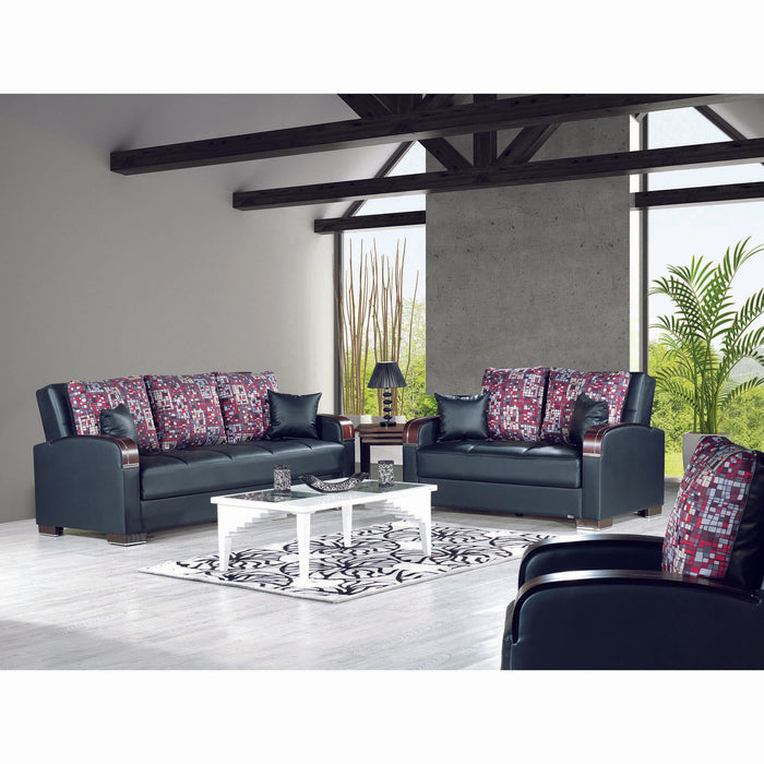 Ottomanson Mobimax Collection Upholstered Convertible Loveseat with Storage