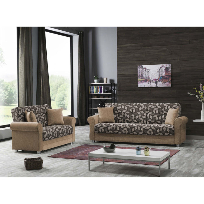 Ottomanson Rio Grande Collection Upholstered Convertible Loveseat with Storage