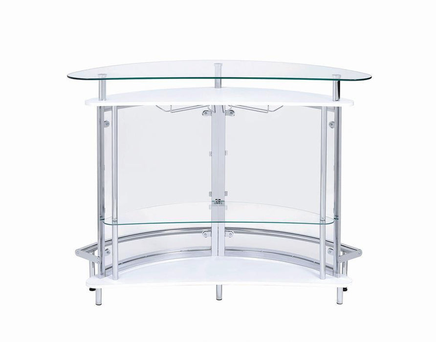 Amarillo 2-tier Bar Unit White and Chrome