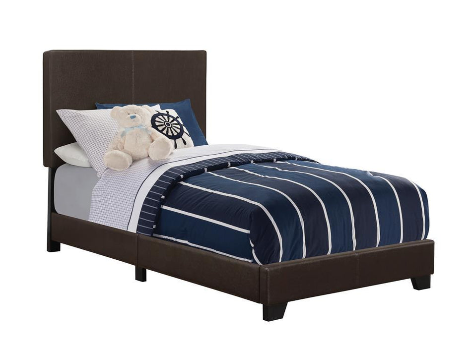 Dorian Upholstered Twin Bed Brown