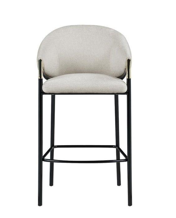 Chadwick Sloped Arm Bar Stools Beige and Glossy Black (Set of 2)