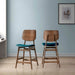 Oscar Counter Chair With Forest Green Cushion-Walnut