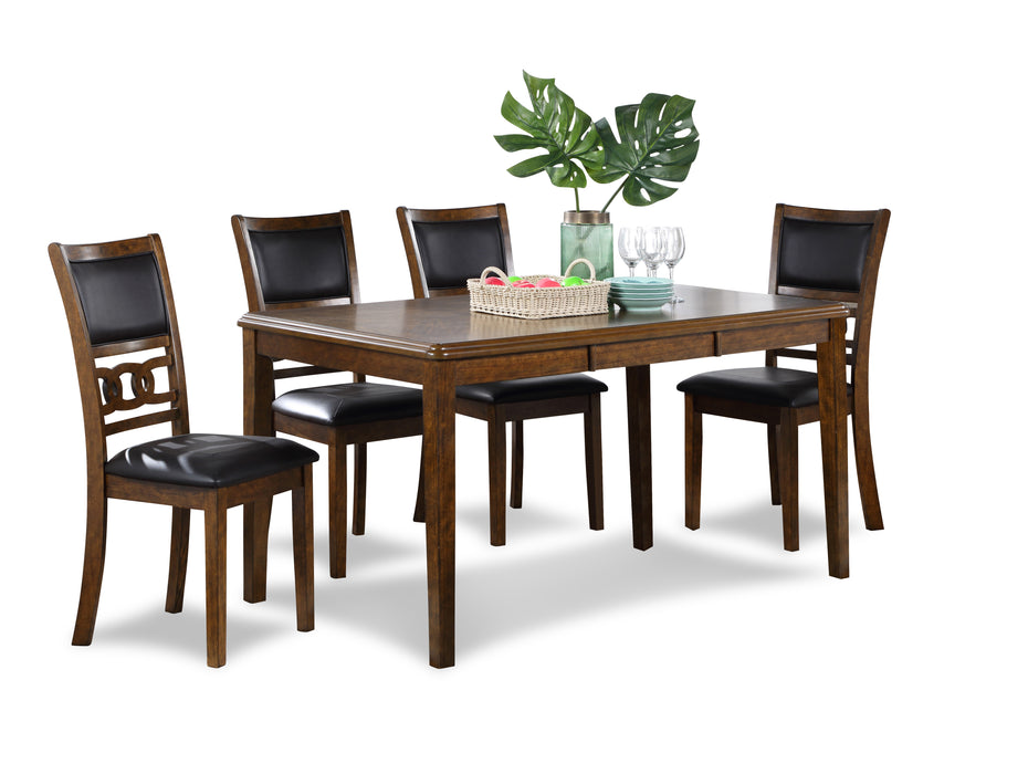 Gia 5 Pc 60" Dining Table & 4 Chairs-Brown