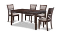 Gia 5 Pc 60" Dining Table & 4 Chairs-Cherry