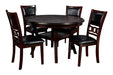 Gia 5 Pc 47" Round Dining Table & 4 Chairs-Ebony