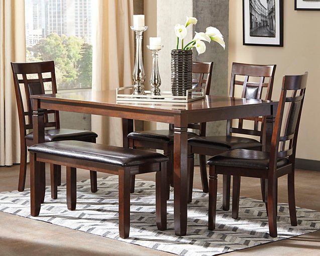 Bennox Dining Table and Chairs with Bench (Set of 6) - Home And Beyond